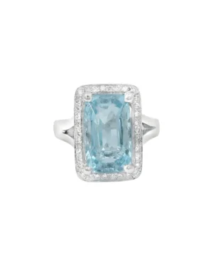 Halos - Una : Aquamarine Ring